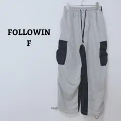 フォロウィン　カーゴパンツ　スウェット　カジュアル　ウエストゴム　バイカラー　Ｆ