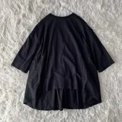 【items URBAN RESEARCH】8部袖Aライン　チュニック　黒【F】