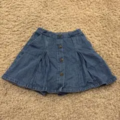 グリーンレーベルリラクシング キッズ デニムスカート風ショートパンツ150