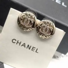 A1443 ヴィンテージシャネルCHANELボタン ココマーク ピアス