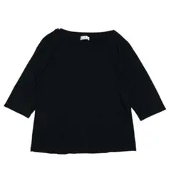 極美品　コットンファクトリー　（42）　日本製　Tシャツ 七分袖　カットソー　黒