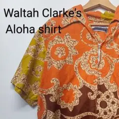 Waltah Clarke's アロハシャツ 半袖 ファスナー フラワー柄 多色