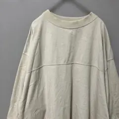 イング　七分袖オーバーサイズTシャツ(M)ベージュ無地　ゆったりカジュアル