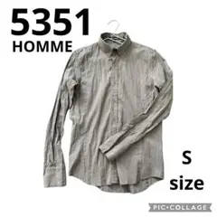 5351プールオム シワ加工シャツ グレー S