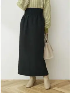 【美品】 シャーリングウエスト ロングスカート