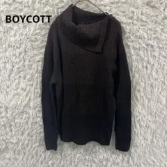 ボイコット メンズ ニット タートルネック ブラウン 無地 シンプル 冬