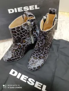 DIESEL 牛革 ショートブーツ レオパード