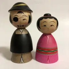 作並系 こけし 伊達政宗 愛姫 セット