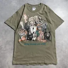 90s アニマル 動物 愛護 vintage T-shirt