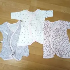 ベビーコンビ肌着 3枚セット コットン 花柄　60-70