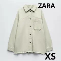ZARAフリンジヘムコットンシャツジャケット　XS美品