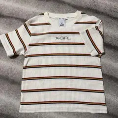 X-GIRL リブストライプ半袖Tシャツ