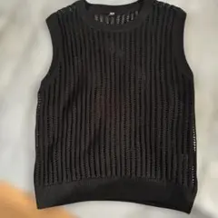 UNIQLO ブラック ノースリーブニット XL