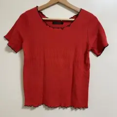 【ページボーイ】トップス　クルーネック　フリーサイズ PAGEBOY 赤 半袖