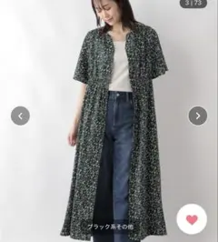 グローバルワーク　さらさらリラックスワンピース半袖　L