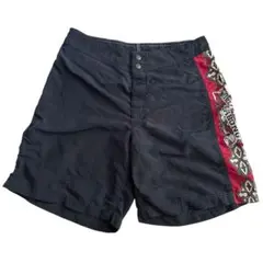90s ビラボン　カーゴショートパンツ　ブラック　　レッド