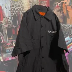 オーバーサイズ　グレー　ワークシャツ　ストリート　アメカジ