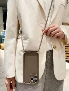 Galaxy A53 肩掛けスマホケース 茶色