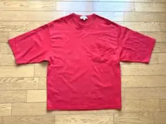 ハイク ポケット コットン Tシャツ 赤 ボクシー Mぐらいの着用感