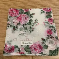 Christian Dior 花柄ハンカチ　未使用