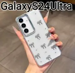 GalaxyS24Ultra ケース　クリア　りぼん　ラメ　可愛い