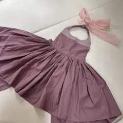 コットンピンクハンガーエプロン