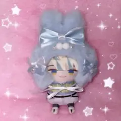 ♡ 10cm ぬい服 着ぐるみ かぶりもの うさ耳 水色 にじぱぺっと ♡