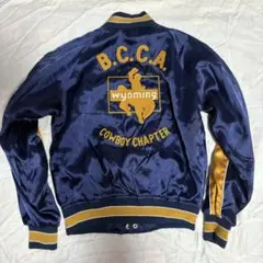 80s ビンテージ　チェーンステッチ　サテン　スタジャン