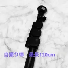 【送料無料】長く伸びる　自撮り棒　最長120㎝　ストップ付