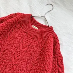 レア 80's old MACPHEE ほっこりケーブル編みハンドニット