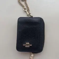 COACH ブラックレザー コインケース