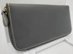 新品 イタリアンレザー ラウンドファスナー 長財布 牛本革 本皮 ブラック 牛皮