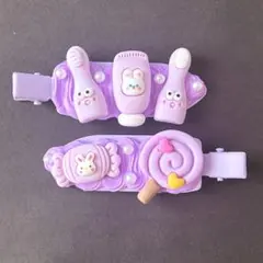 ⭐️ホイップデコピン⭐️ホイップヘアピン　前髪クリップ デコピン 2点セット　うさぎ