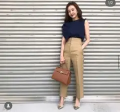 IENA ハイウエストセンタープレスパンツ　イエナ