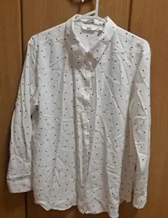 UNIQLO ドット柄シャツ XL ホワイト