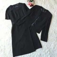 美品✨ユキトリイ　ブラックフォーマル　セットアップ　礼服　11AR　L相当