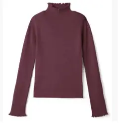 L 美品 ハイネックメロウリブニットトップス rut507 プチハイネック