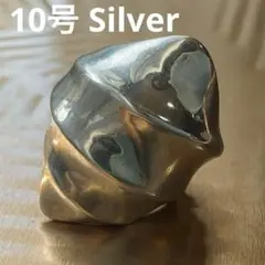 【10号】シルバーリング　刻印あり　大ぶり　レディース・メンズ両用