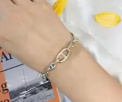 シルバーチェーン　ブレスレット　19cm