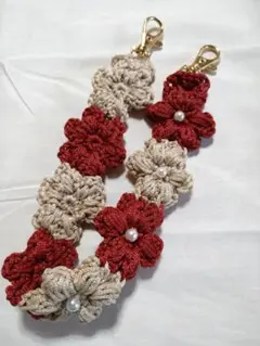 ハンドメイド お花 スマホストラップ かぎ編み ハンドストラップ