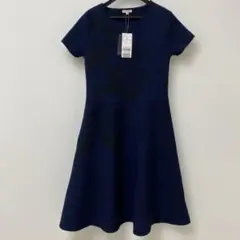 TOCCA トッカ フラワー 花柄 ひざ丈ワンピース フレアワンピース ネイビー