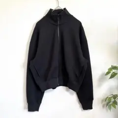 ユニクロ　UNIQLO ドライスウェットリラックスブルゾン　ジップアップ　M 黒
