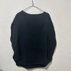 黒のコットン五分袖チュニック