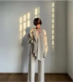 Clane ダブルフェイスラインニット セットアップ