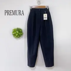 【新品】PREMURA テーパードパンツ ワコール　ウール　ブラック　無地