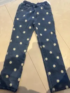 【最終値下げ】crescent 花柄刺繍デニムパンツ 130