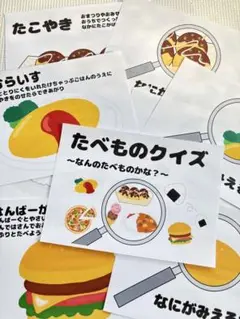 虫メガネ　食べ物クイズシアター　コピー素材　スケッチブックシアター保育教材用