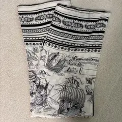 カシミヤシルクストール 海洋プリント