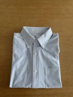 ユニクロ　ストライプ 半袖 ボタンダウンシャツ　XL