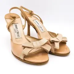 《一点物》JIMMY CHOO サンダル リボン ピンク エナメル 22.0cm